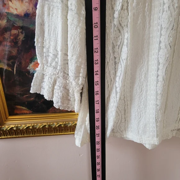 Anthropologie Victorian Cream Lace Blouse - Picture 6 of 7